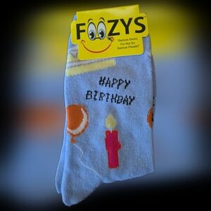 NWT Foozys Happy Birthday Socks